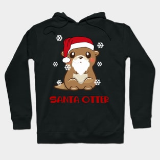 Merry Ottermas Santa Christmas Gift For Otter Lover Hoodie